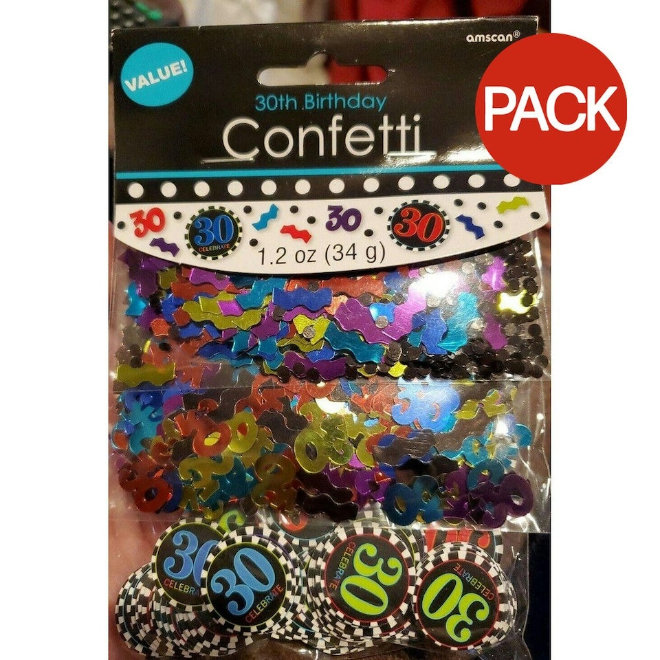 Amscan Mixed 30th Birthday Confetti (Pack of 3) - Multicoloured - One Size