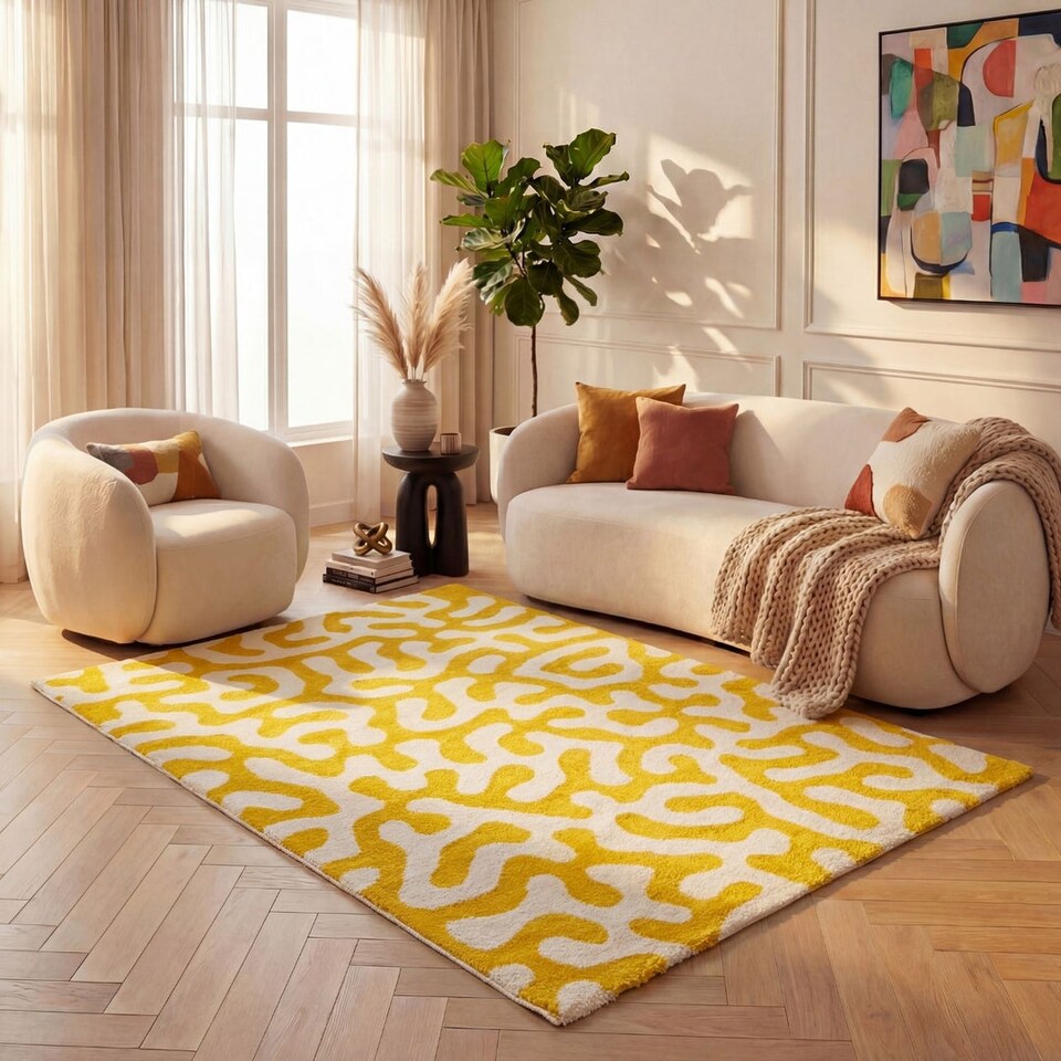 image 1 of The Rugs Joli Collection Abstract Pattern Soft and Dense Pile Living Room and Bedroom Floor Rug