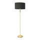 image 3 of ValueLights Maggie Gold Metal Candlestick Floor Lamp with Charcoal Fabric Lamp Shade and LED Bulb