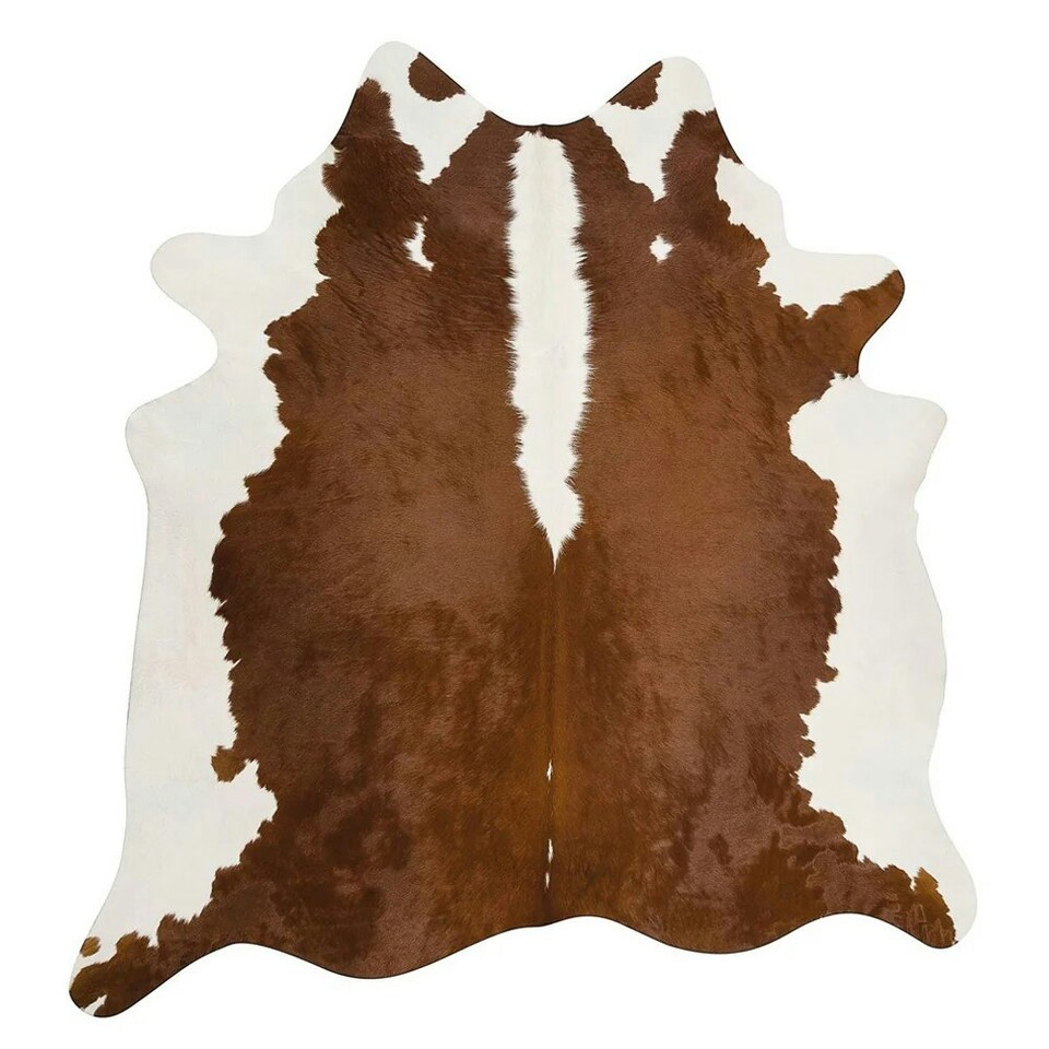 Eastern Counties Leather Cowhide Leather Rug - Brown/White - M