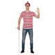 image 1 of Where's Wally? Unisex Fancy Dress Costume Accessories Kit with Large T-Shirt