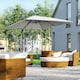 image 2 of Outsunny 2.7 x 2.7 m Cantilever Parasol Garden Umbrella w/ Cross Base Grey