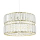image 1 of Chic Double Tier Gold Pendant Light Shade with Rows of Acrylic Prisms Gold