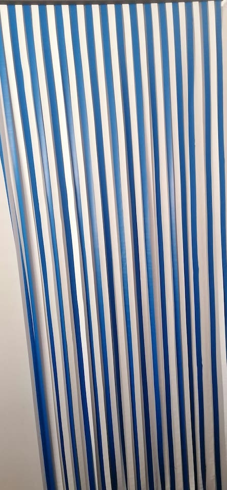 image 1 of Slat type Door Curtain,Bug Blind,Fly Blind,Strip Blind-BLUE & WHITE - 80cm wide x 200cm drop Blue | White