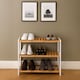 image 3 of Neo White/Natural 3-Tier Bamboo Shoe Rack Stand Natural Wooden Shoe Storage Shelf for Hallway Bedroom Bathroom | White | White/Natural