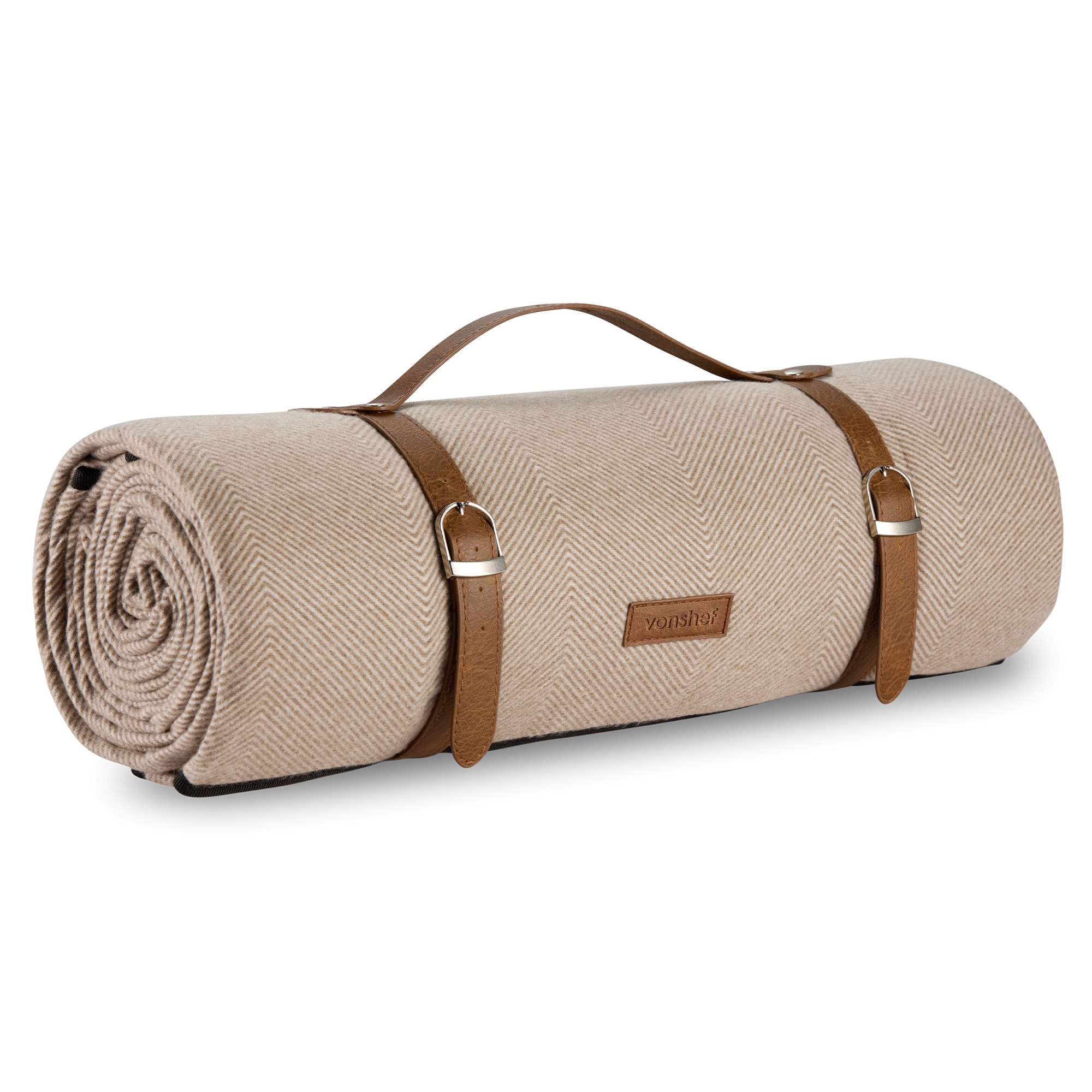 Vonshef Picnic Blanket - Herringbone Outdoor Rug - 200x220cm