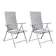 image 2 of Set of 2 Outdoor Garden Patio Multi Position Reclining Folding Chair in Grey