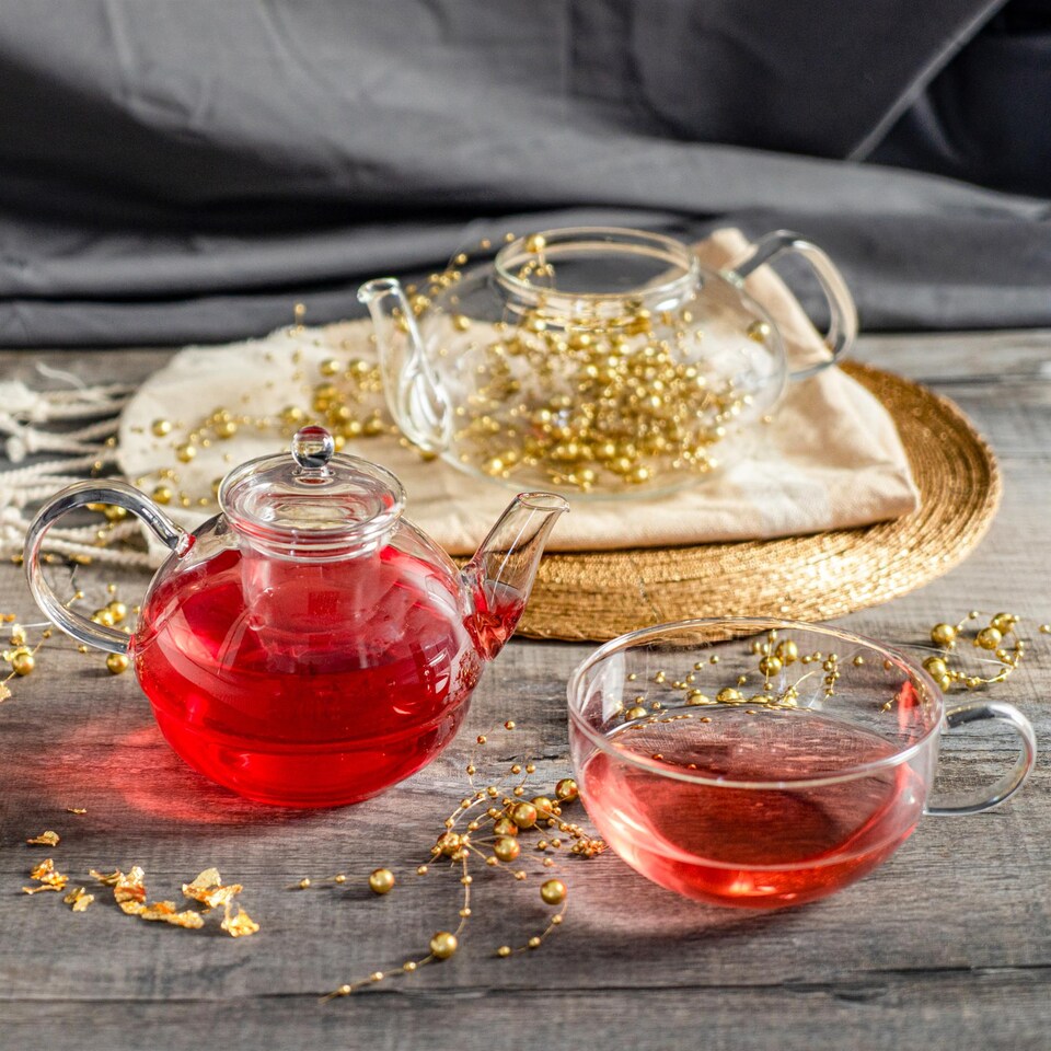 image 1 of Argon Tableware Glass Tea For One Set - 550ml