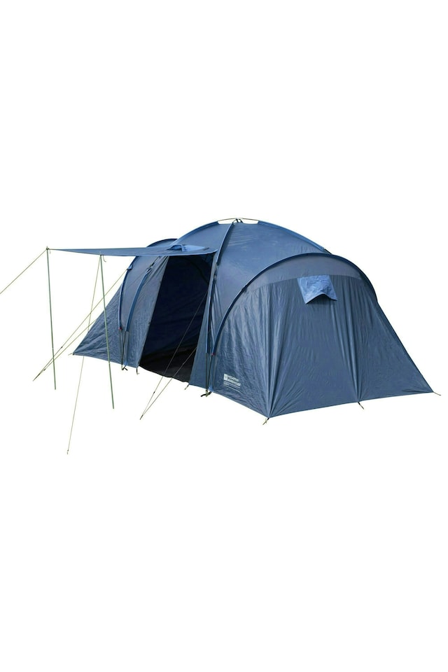 image 1 of Mountain Warehouse Holiday 4 Person Dome Tent Large Sturdy for Camping Hiking | Blue | Bright Blue | One Size