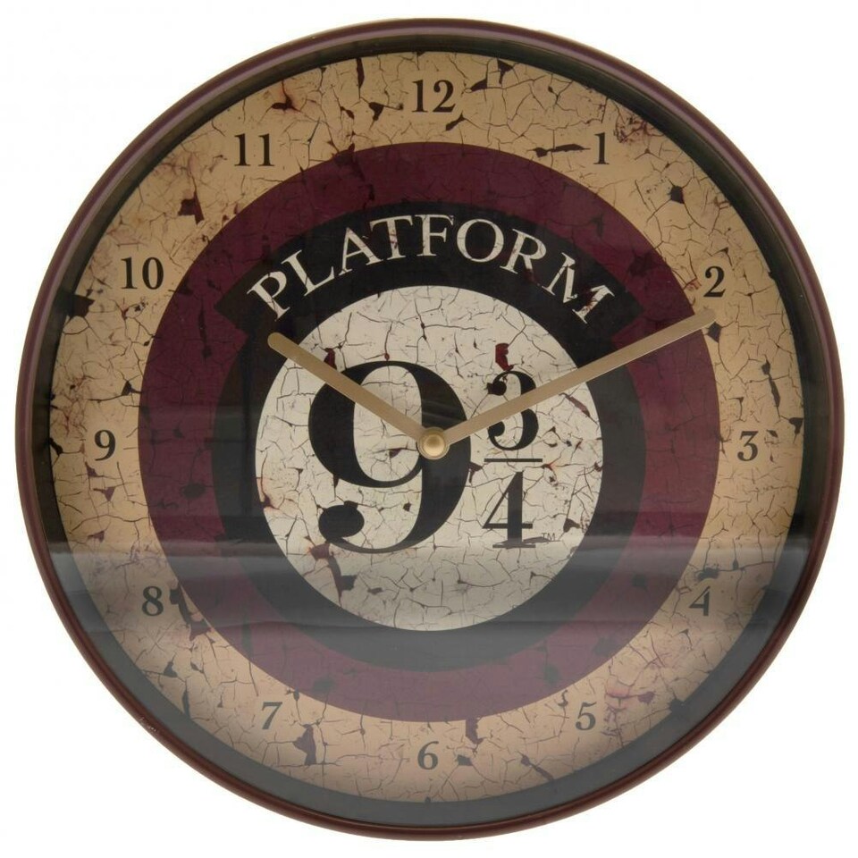 image 1 of Harry Potter Platform 9 3/4 Wall Clock - Beige/Burgundy - One Size