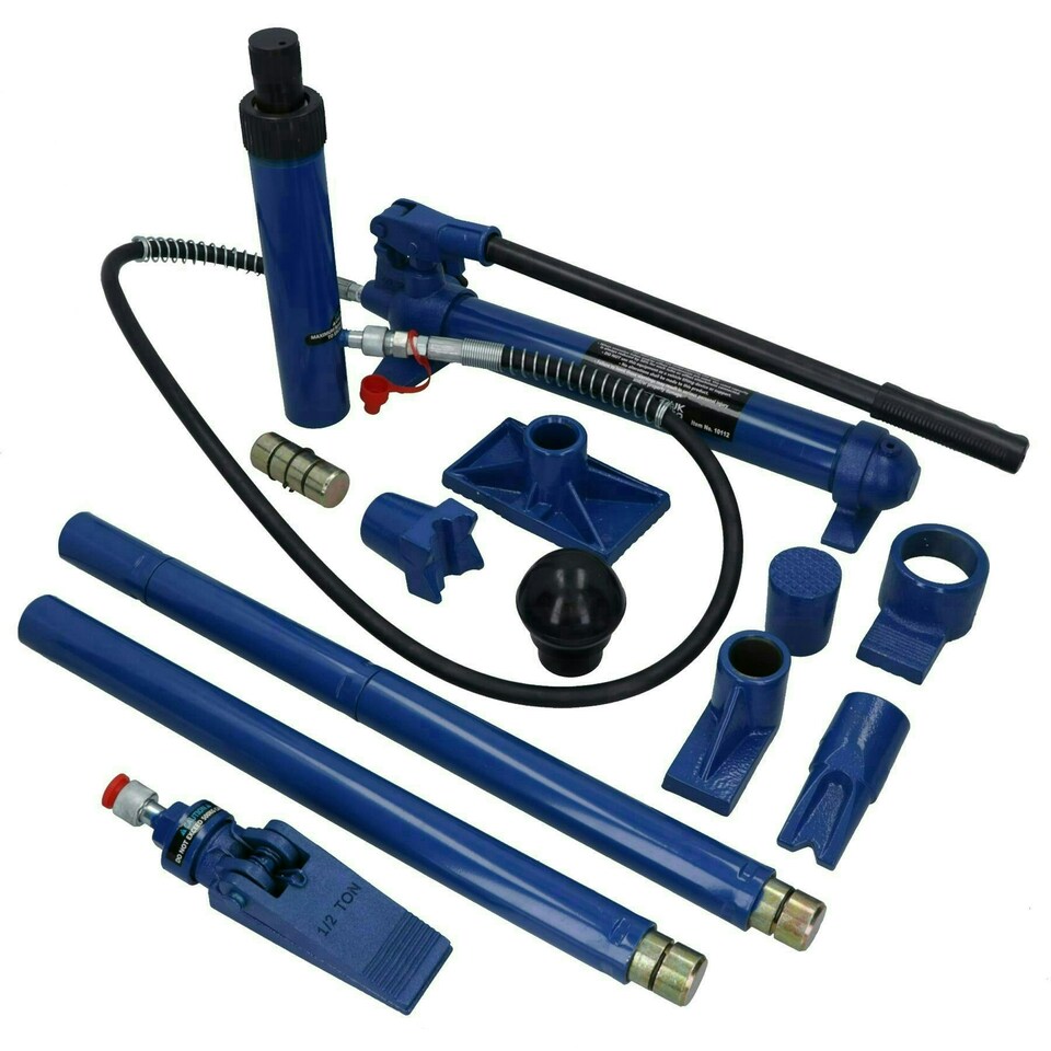 image 1 of 10 Ton Hydraulic Porta Power Jack Pump With Accessories Dent Frame Repair