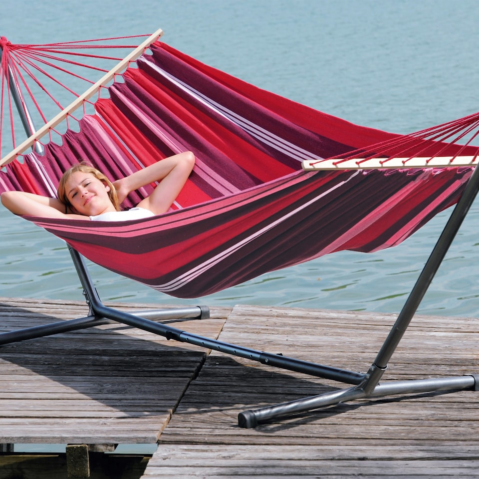 image 1 of Sumo Rockstone Metal Hammock Stand (L) | Silver
