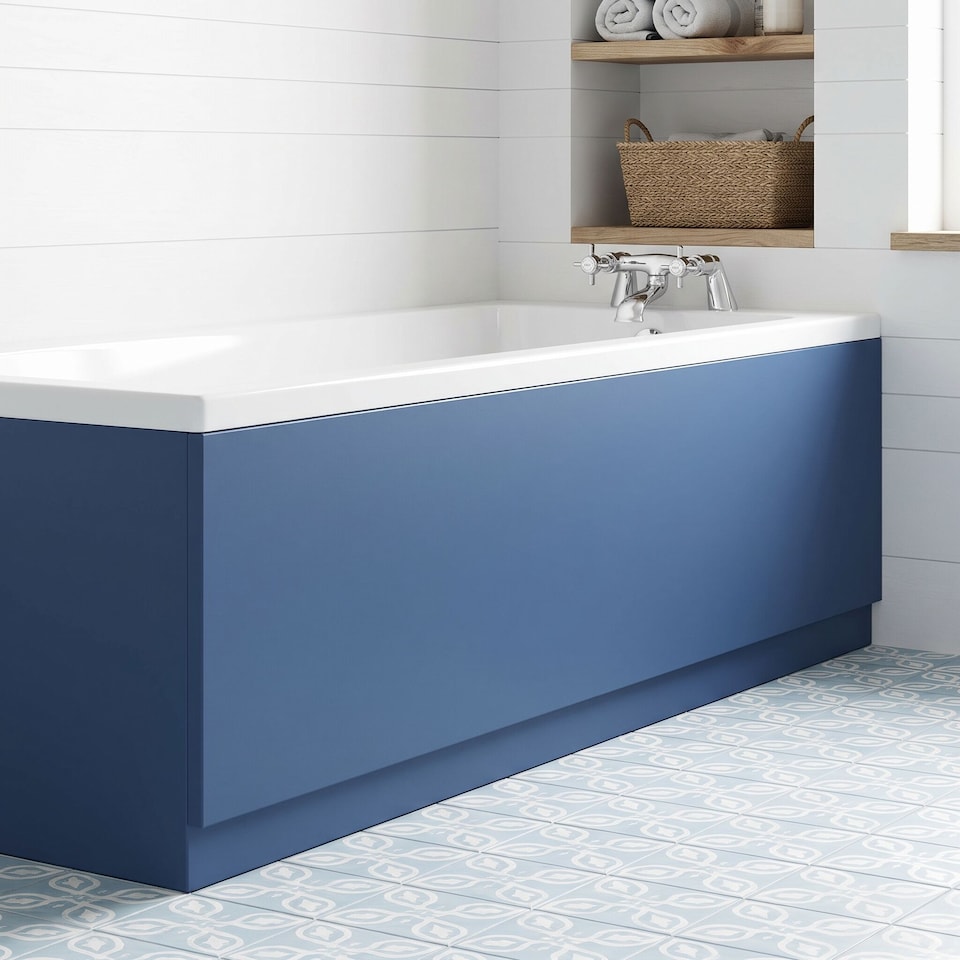 image 1 of Balterley Straight Reversible Bath Front Panel & Plinth | Blue | Satin Blue | 1