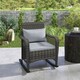 image 9 of Outsunny Rattan Garden Rocking Chair with Seat and Back Cushions Grey | Light Grey
