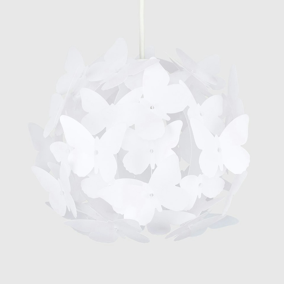 image 1 of ValueLights Pair Of Modern White Butterfly Girl's Ceiling Pendant Lamp Shades