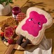 image 3 of OHS Sweetie Pie Filled Novelty Scatter Cushion Soft Fleece Toy Pillow | Pink | Rosie the Jam Toast
