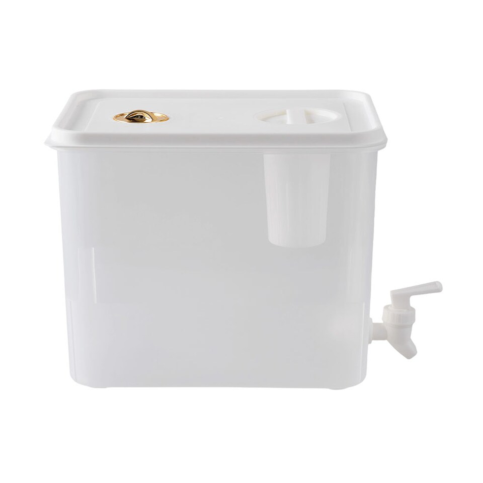 image 1 of Living and Home 10L Plastic Refrigerator Cold Water Drink Beverage Dispenser with Tap | Clear