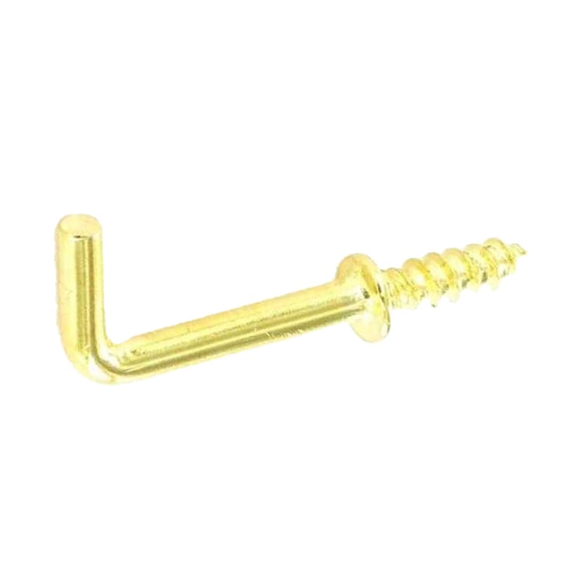 Securit Square Screw Hook (Pack of 5) Gold Golden 25mm 1