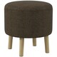 image 9 of HOMCOM Storage Ottoman, Round Stool Chair with Cushioned Top, Brown