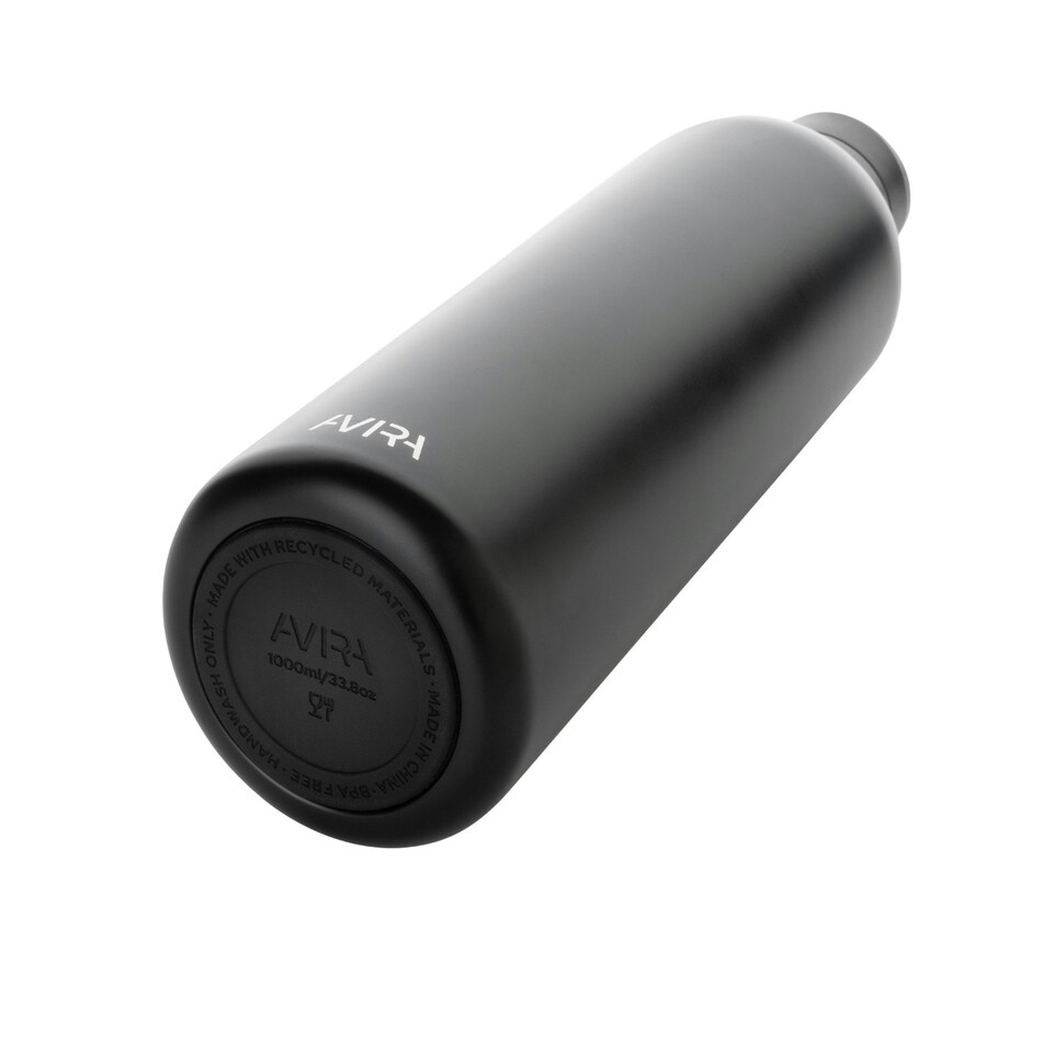 image 1 of Avira Avior Recycled Stainless Steel 1L Water Bottle - Black - One Size Black | One Size