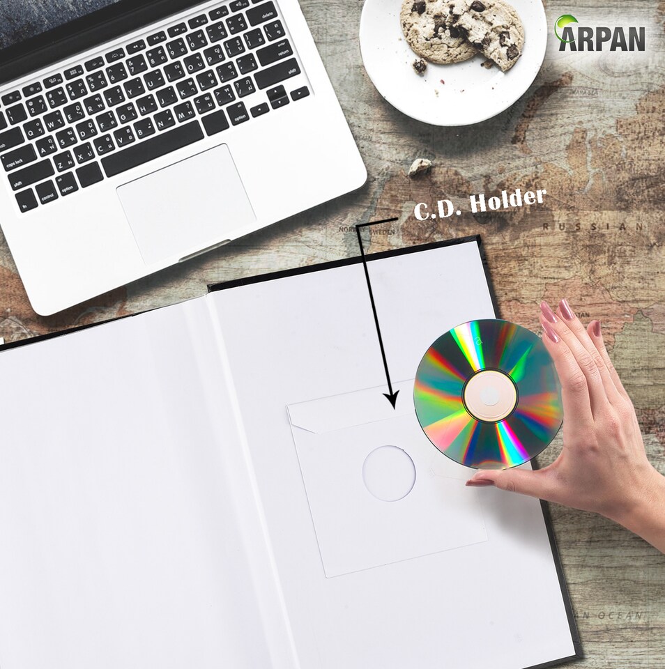 image 1 of ARPAN Large Slip In Memo Photo Album for 300 Photos 6x4" (10x15cm) – Bookbound Picture Album with Memo Writing Space, Index Pages & CD/DVD Pocket for Family, Wedding & Travel Memories