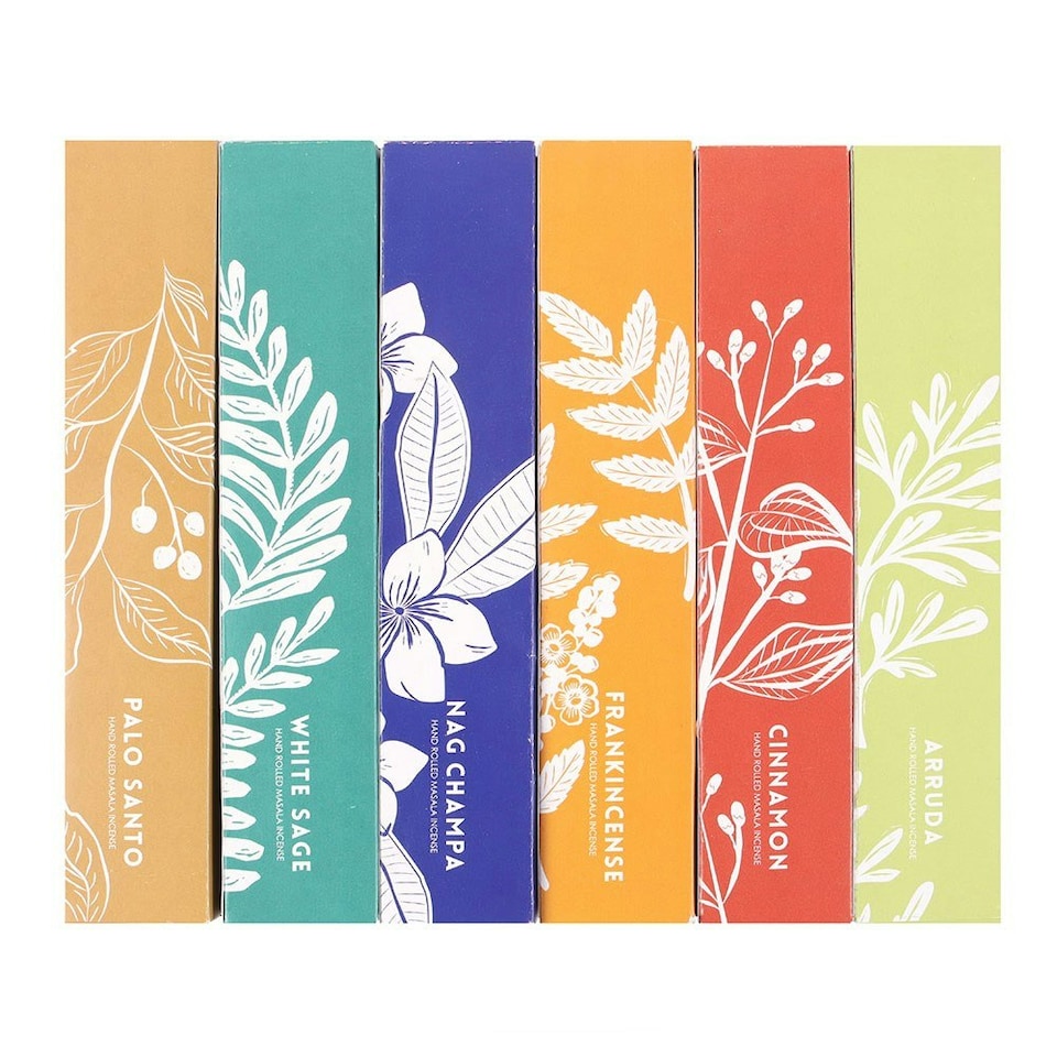 image 1 of Something Different Botanical Masala Incense Sticks Set (Pack of 6) - Multicoloured - One Size