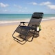 image 2 of Set of 2 Padded Zero Gravity Recliner Chairs with Cup Holders - Outdoor Garden Lounger