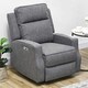 image 2 of HOMCOM Electric Armchair, Fabric Recliner Chair with USB Port, Charcoal Grey