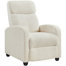 Yaheetech  Boucle Recliner Sofa with Pocket Springs N/A | Ivory