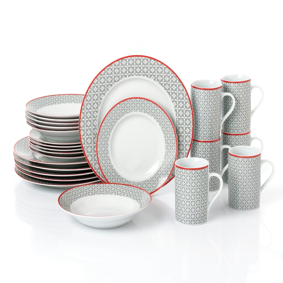 image 1 of 24pc Graphite Grey Dinner Set