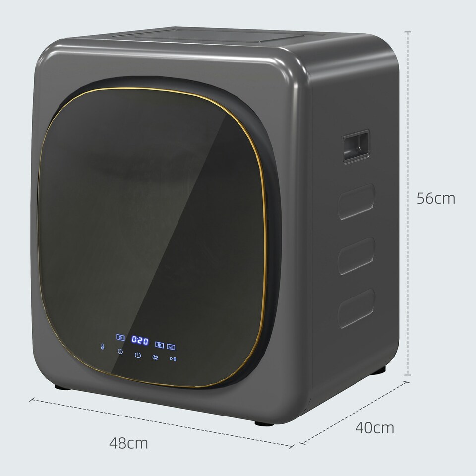 image 1 of HOMCOM 4kg 800W Vented Tumble Dryer with Deodorize, Smart Mode, Grey