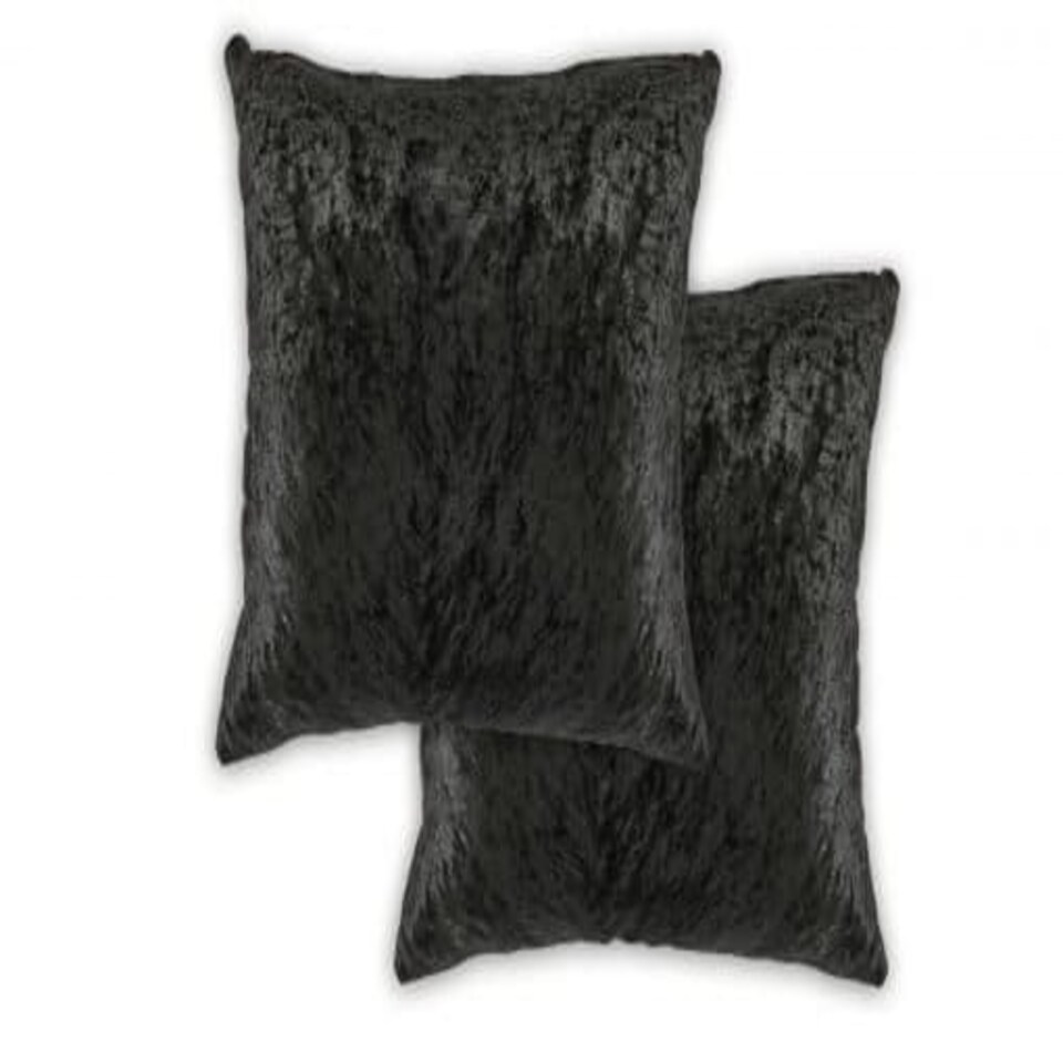 image 1 of Crushed Velvet Cushion Cover 43cm x 43cm Black | Black | Black