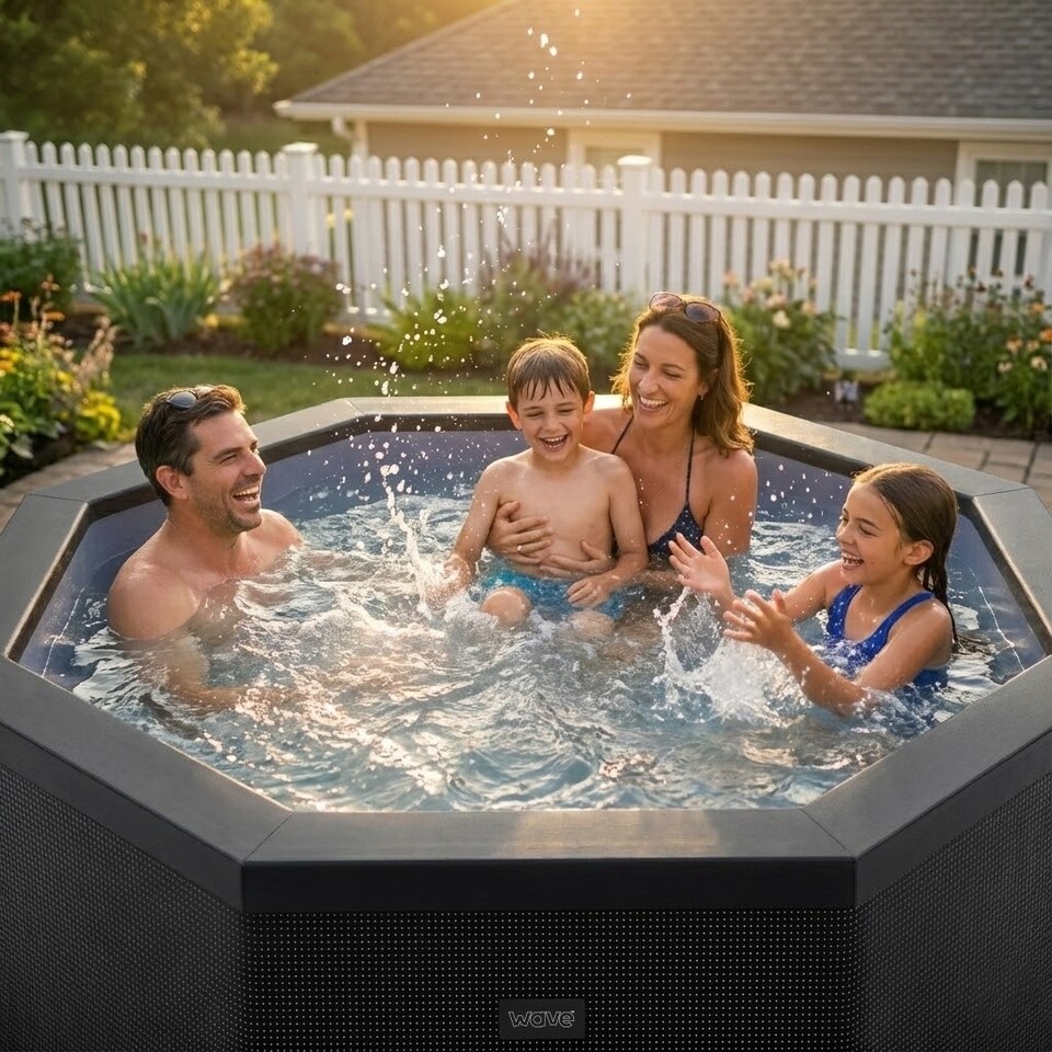 image 1 of Wave Como 6 Person Eco Foam Hot Tub, EnergySave Bundle, Charcoal Black