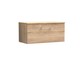 image 1 of Balterley Level Modern Bathroom Wall Hung 1-Drawer Vanity Unit with Worktop, Soft Close Drawer | Brown | Bleached Cuneo Oak