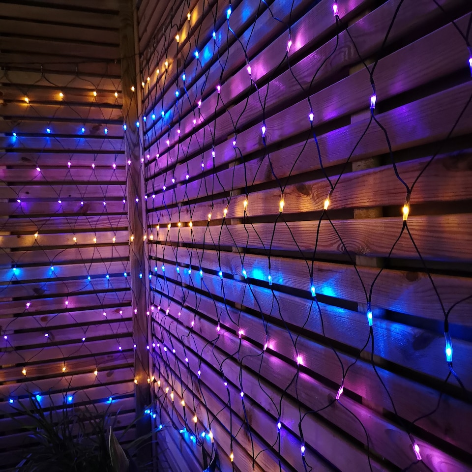 image 1 of 3.5m Multi Function Rainbow LED Net Lights Christmas Decorations with Timer