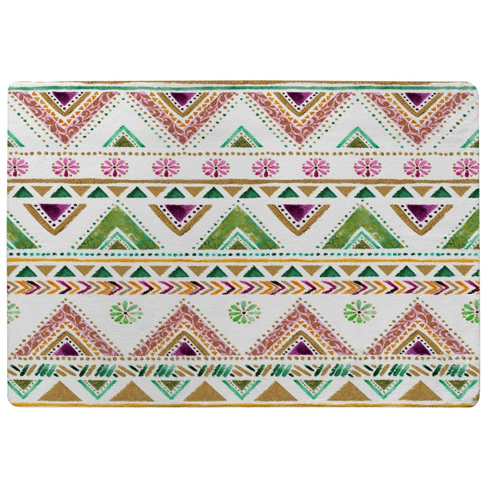 image 1 of Colorful Striped gold style triangles (Rug) Gold | Medium: 80x150cm