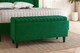 image 1 of 120cm Lined Upholstered Ottoman Storage box - Forest Green Plush Velvet Blanket Storage Box with Wooden Legs