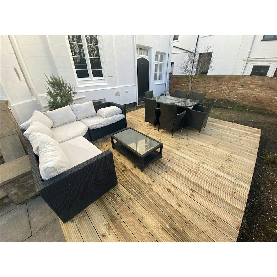 image 1 of INSTALL INCLUDED 1.2m x 1.8m (4ft x 6ft) Deluxe Wooden Decking Timber Kit - 6x2 Joists - 32mm Thick Strong Timber Decking Board