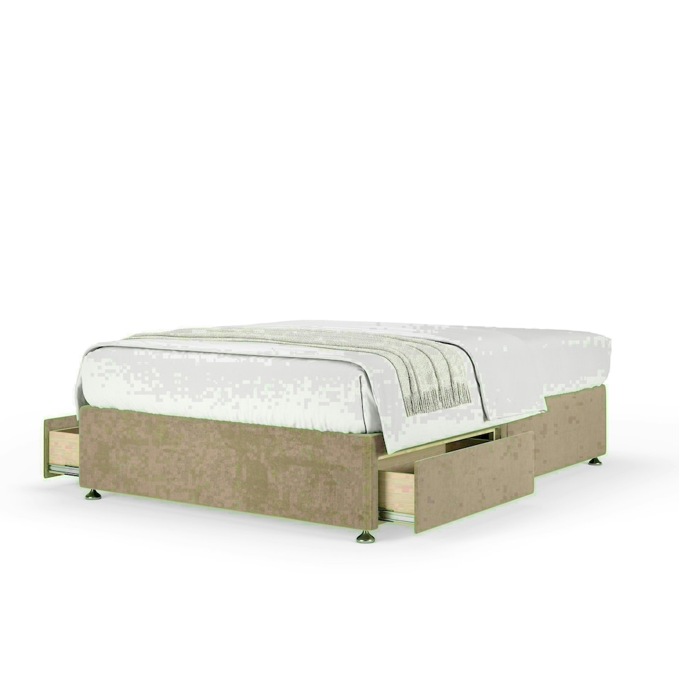 Mink Naples Velvet 2 Drawer Divan Base Small Double