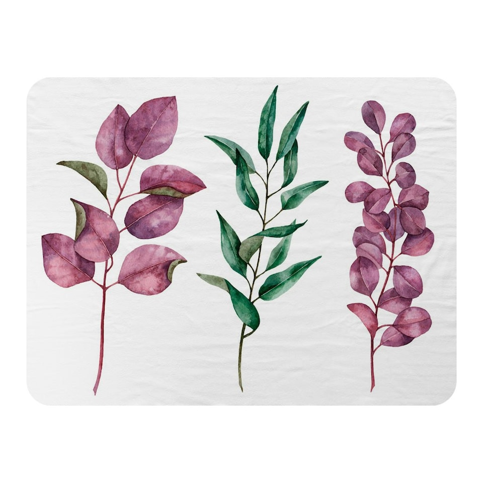 image 1 of Purple & Green Leaves (Blanket)