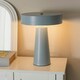 image 2 of ValueLights Remi Matte Blue Table Lamp with Blue Shade