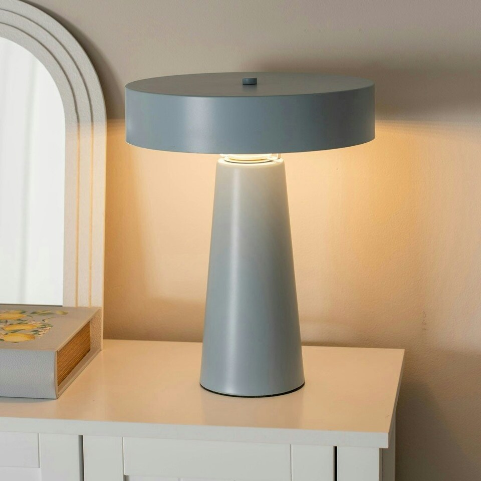 image 1 of ValueLights Remi Matte Blue Table Lamp with Blue Shade