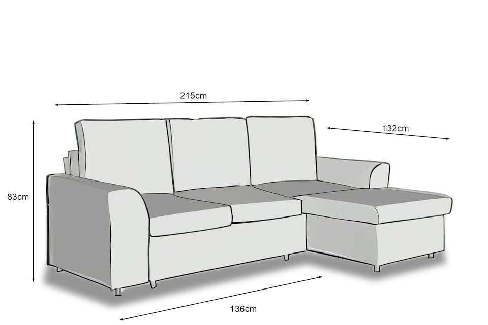 image 1 of Manhattan Grey 3 Seat Corner Sofa Bed Set - Left or Right | Multi | Three Seater