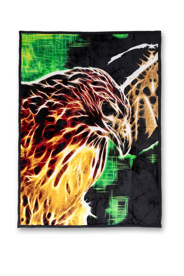 image 1 of Eagle Print Fleece Blanket Animal Throw, Soft Warm Cosy Blanket Throw 150x200cm | Multi