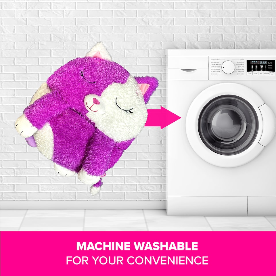 image 1 of Happy Nappers Purple White Cat Medium