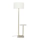 image 4 of ValueLights Tavel Brushed Gold Floor Lamp White Shade