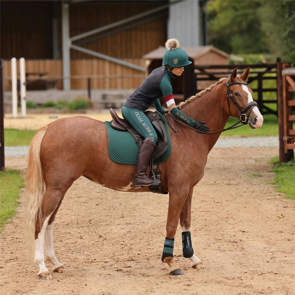 image 1 of Shires Aubrion Team Hat Silk Red | Colour: Red
Size: One Size