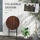 image 5 of Outsunny Foldable Outdoor Coffee Table, Metal Frame Rattan Side Table, Brown