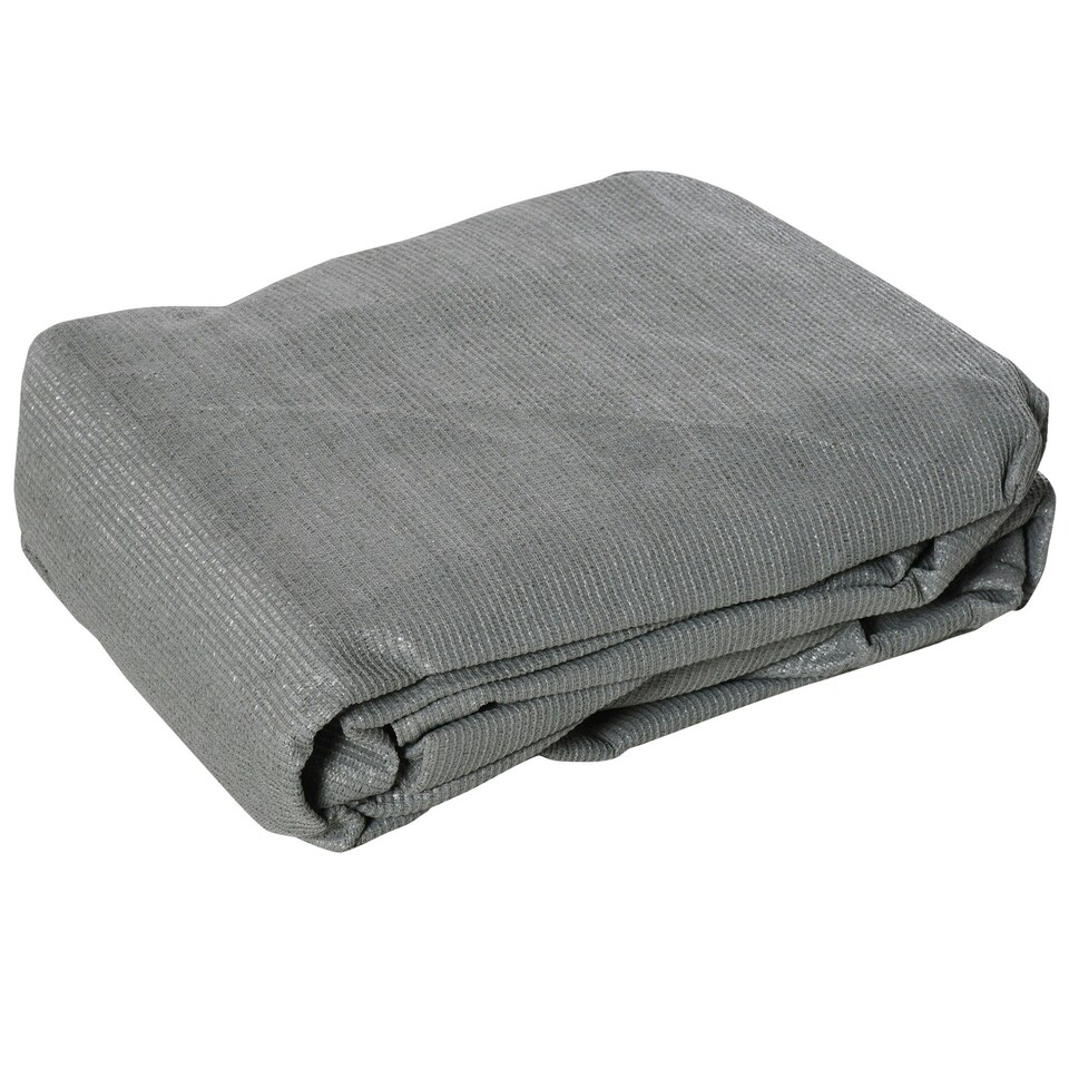 image 1 of Outsunny 4x4m Triangle Sun Shade Sail UV Protection HDPE Canopy w/ Rings Grey Grey