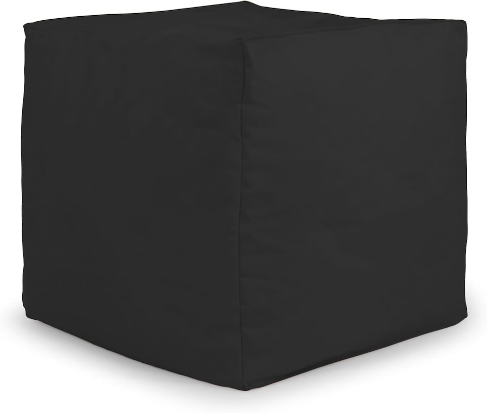 image 1 of Outdoor Bean Bag Footstool Pouffe Water-Resistant 40x40cm | Black